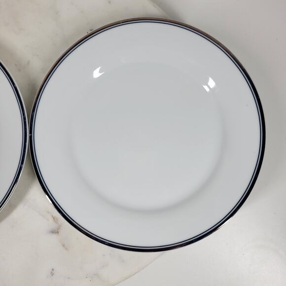 Williams Sonoma Open Kitchen Salad Plate 9" Gold Trim Porcelain 2-Pc Dinnerware - Picture 12 of 16